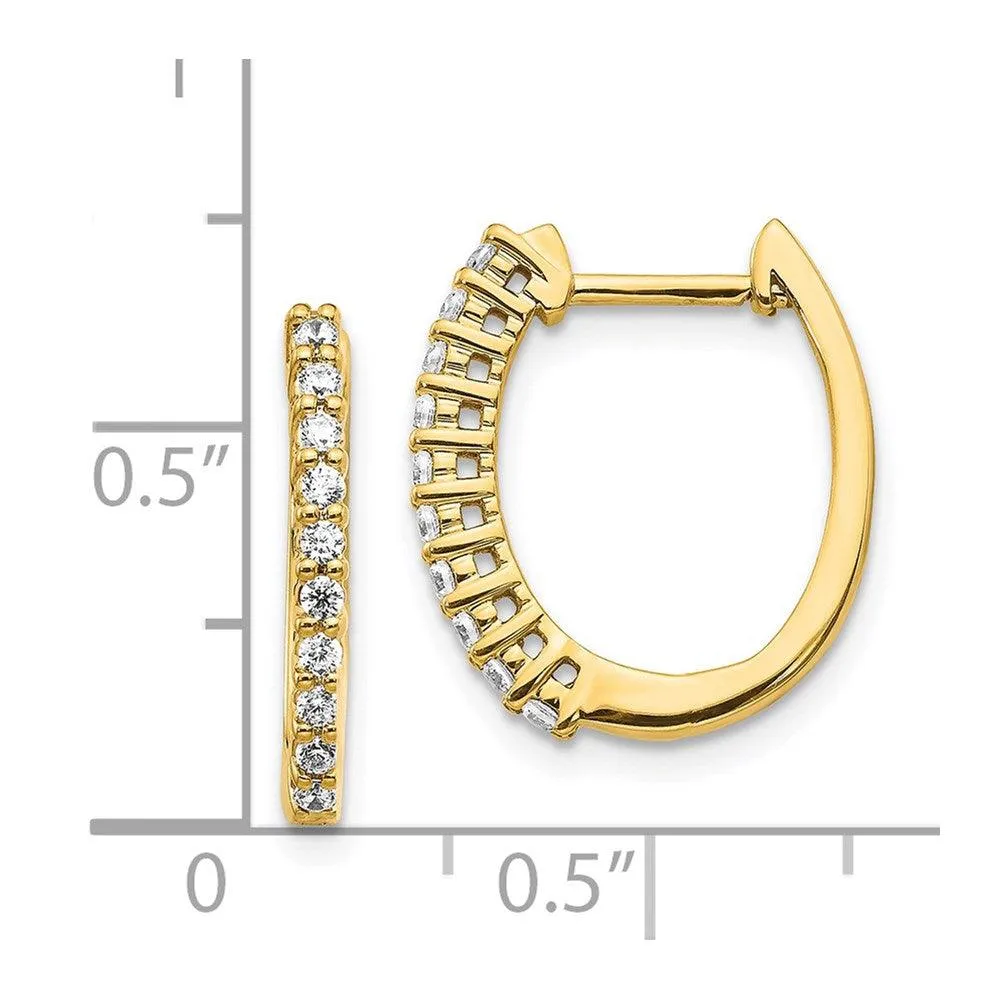 14k Diamond Hinged Hoop Earrings