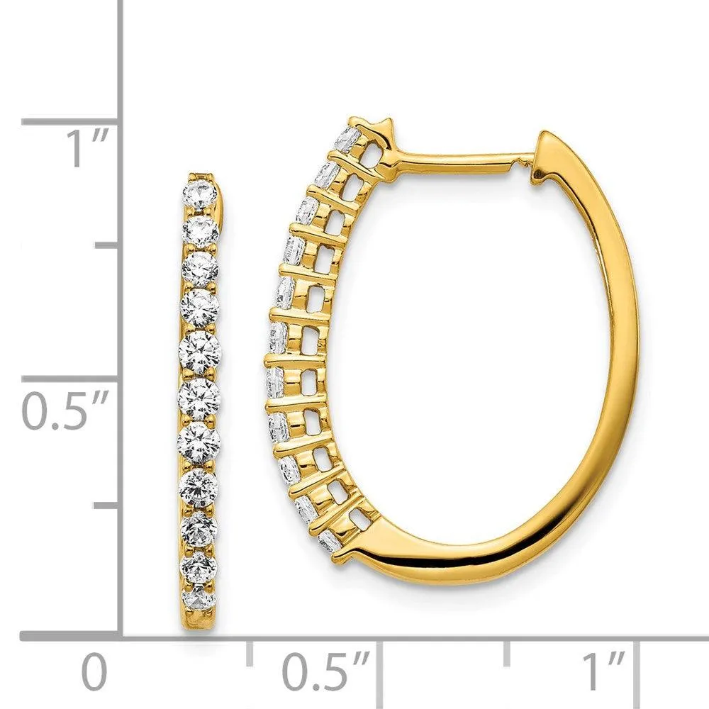 14k Diamond Hinged Hoop Earrings
