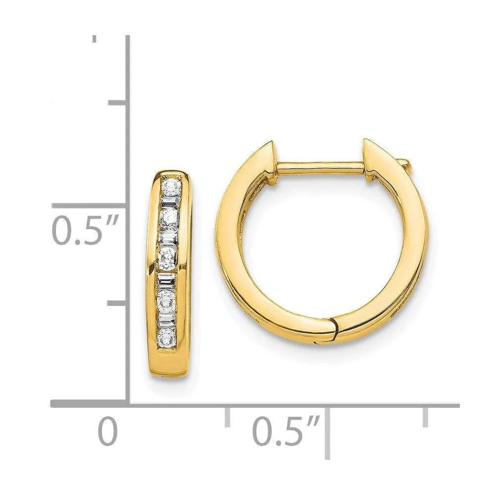 14k Diamond Hoop Earrings