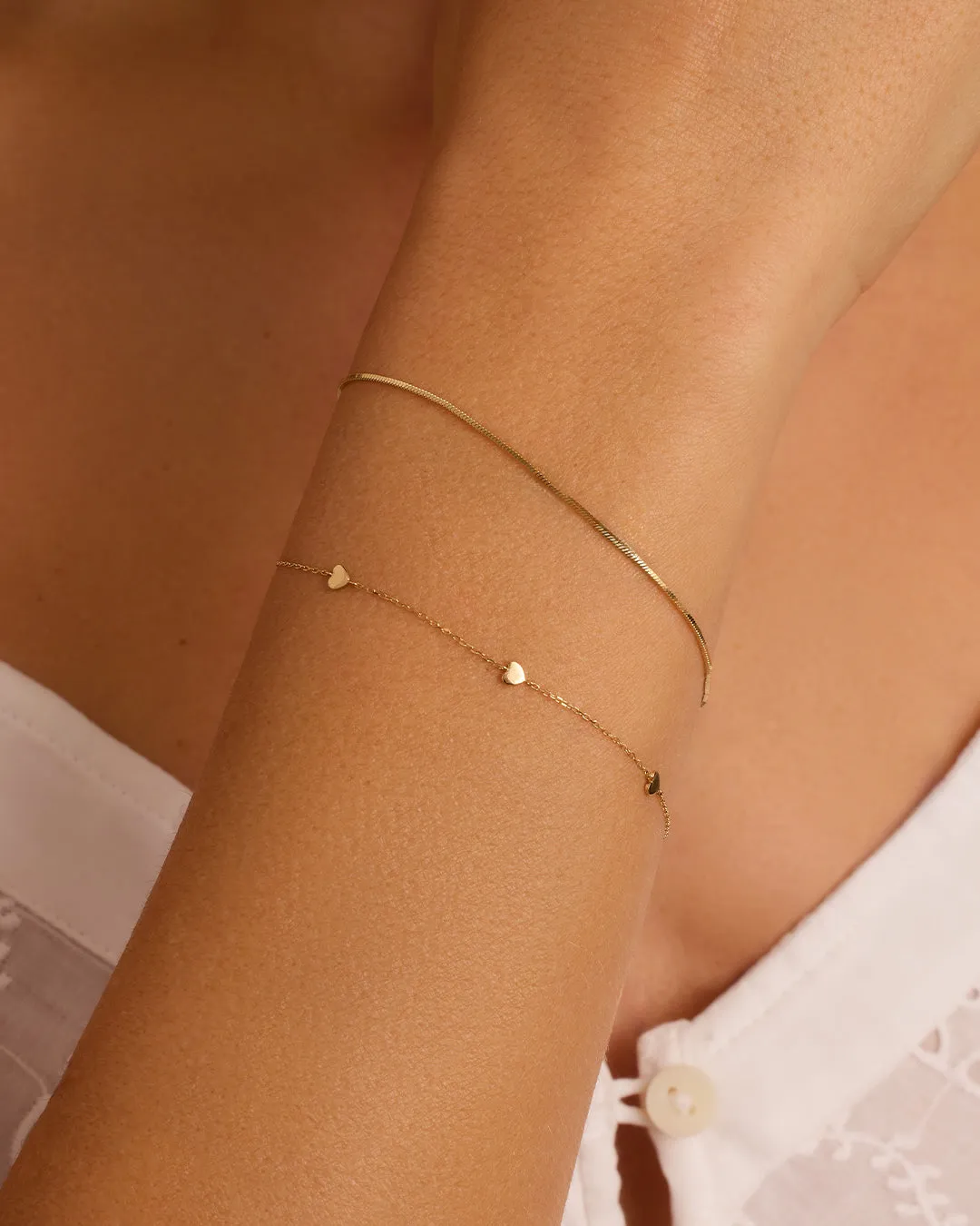 14k Gold Amour Heart Bracelet
