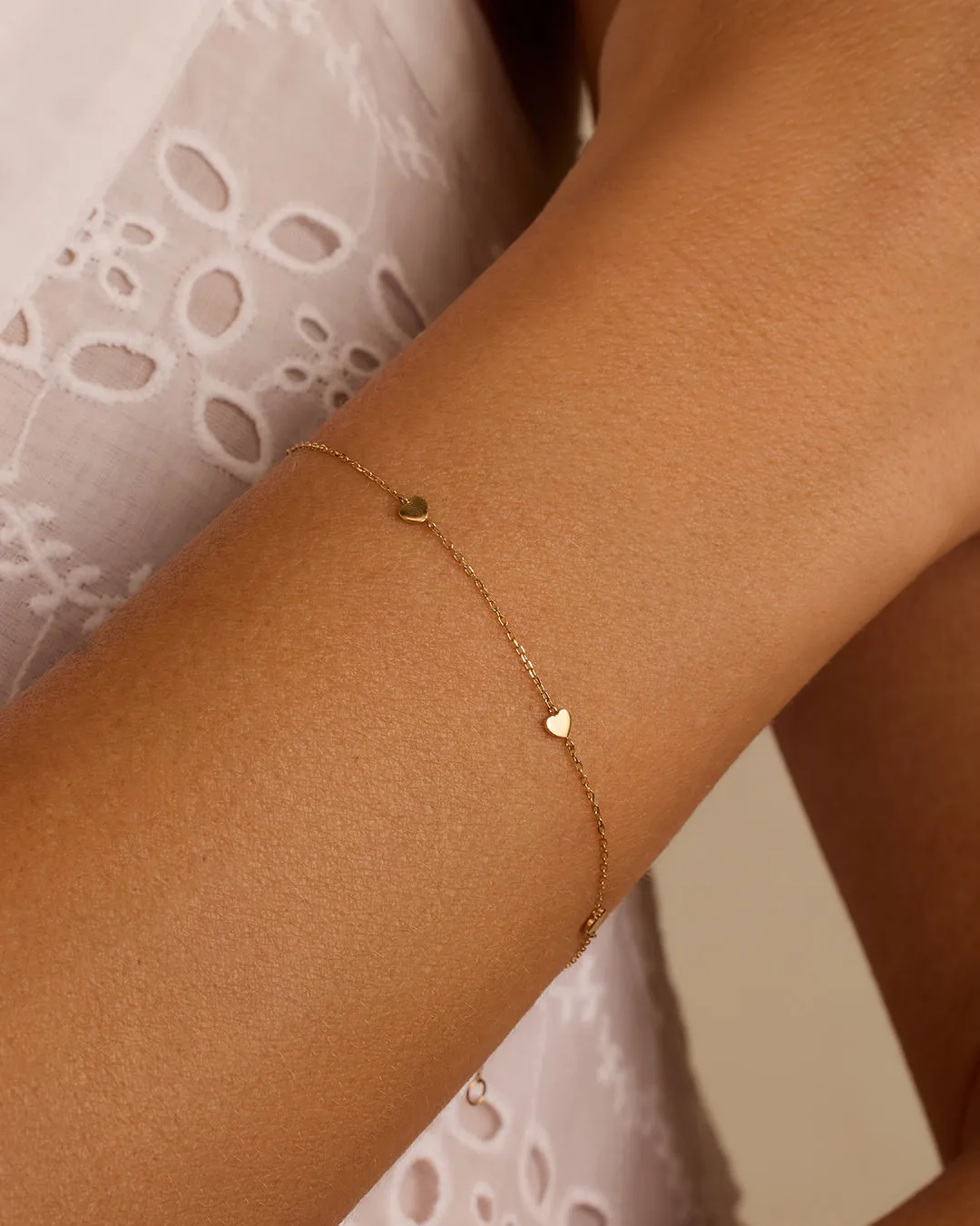 14k Gold Amour Heart Bracelet