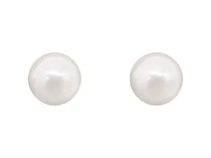 14mm Mother of Pearl Stud Earrings - White