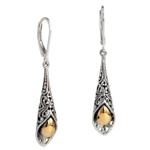 18K Gold & Sterling Drop Ear