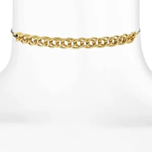 1928 Jewelry Gold Double Curb Chain Thin Leather Black Rope Choker Necklace 12"   5" Extender
