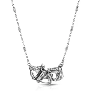 1928 Jewelry Horse Herd Pendant Necklace 16"   3" Extender