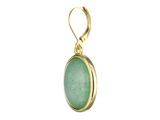 1928 Jewelry Oval Gemstone Drop Earrings