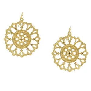 2028 Jewelry Gold Round Filigree Drop Earrings