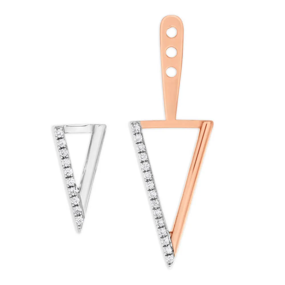 9ct Rose Gold Drop Earrings With 0.2 Carats Of Diamonds