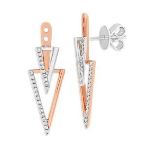 9ct Rose Gold Drop Earrings With 0.2 Carats Of Diamonds