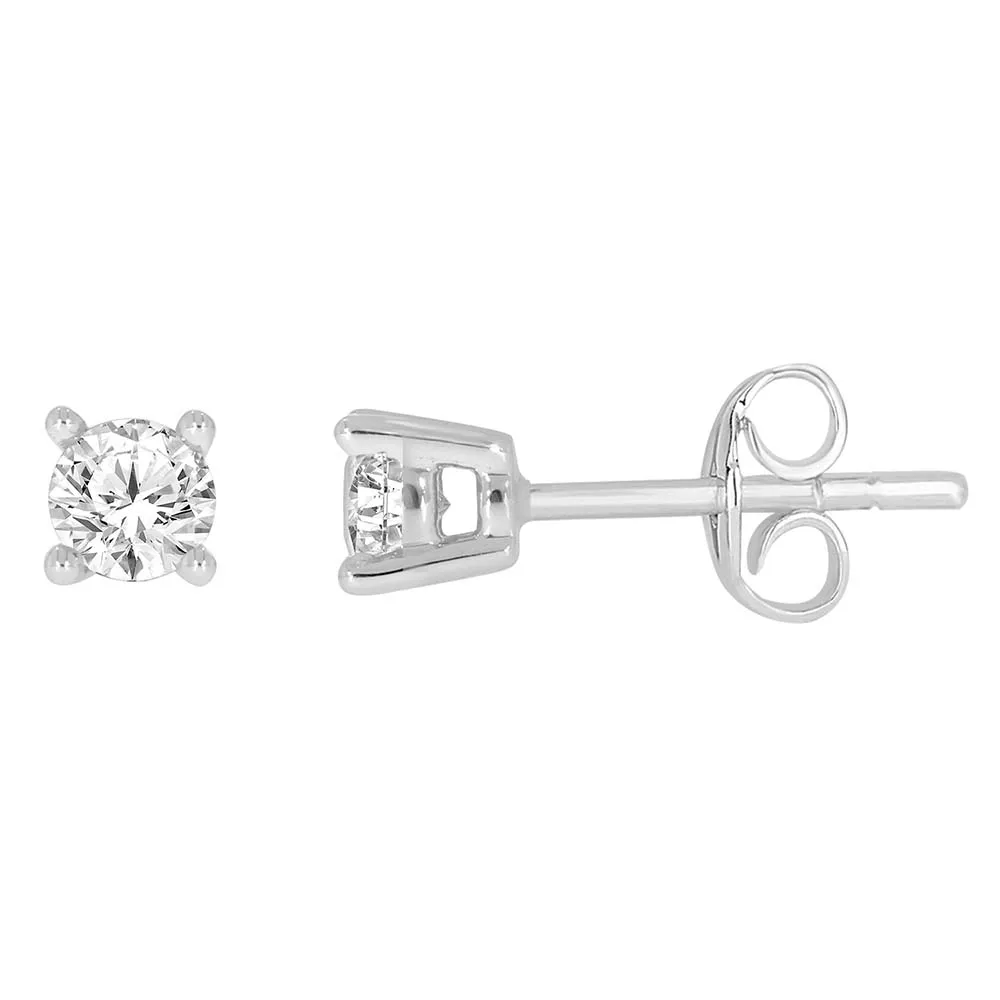 9ct White Gold 0.30 Carat Diamond Stud Earrings