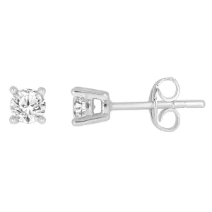 9ct White Gold 0.30 Carat Diamond Stud Earrings