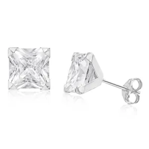 9ct White Gold Gorgeous Cubic Zirconia Stud Earrings