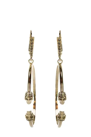 Alexander McQueen Twin Skull Hoop Earrings