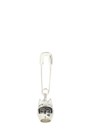 Ambush Cat-Helmet Charm Safety Pin Single Earring
