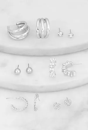 Assorted Hoop and Stud Earrings Set