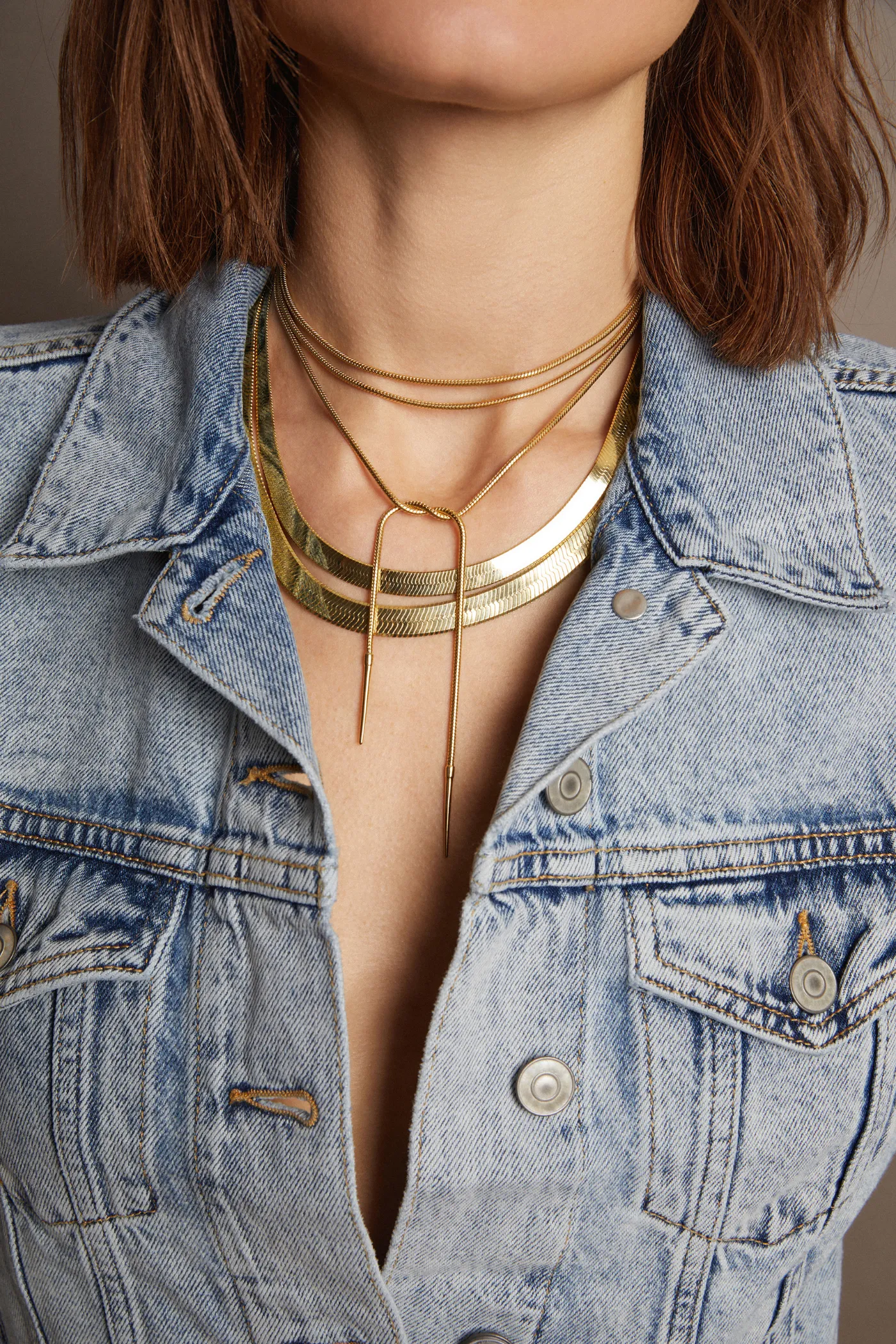 Aurate x Frye: Bold Herringbone Necklace