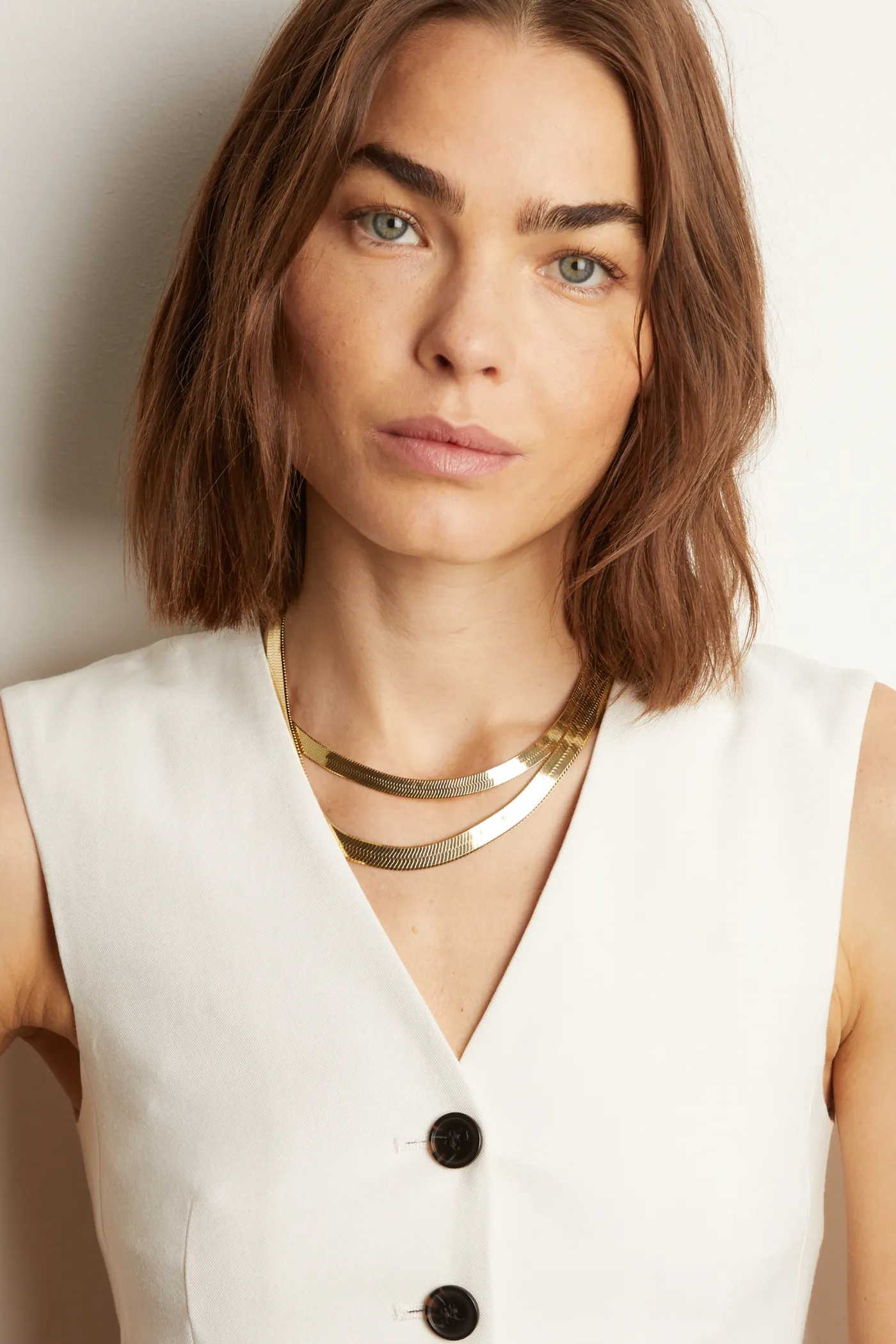 Aurate x Frye: Bold Herringbone Necklace