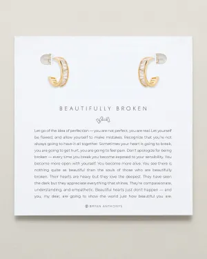 Beautifully Broken Baguette Mini Hoop Earrings
