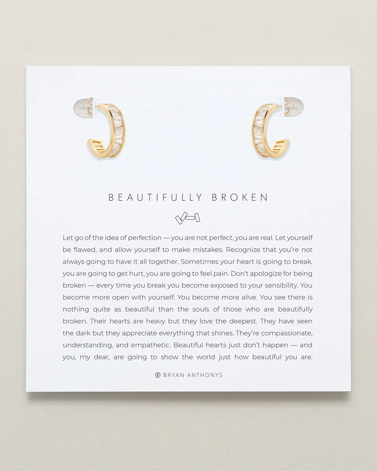 Beautifully Broken Baguette Mini Hoop Earrings