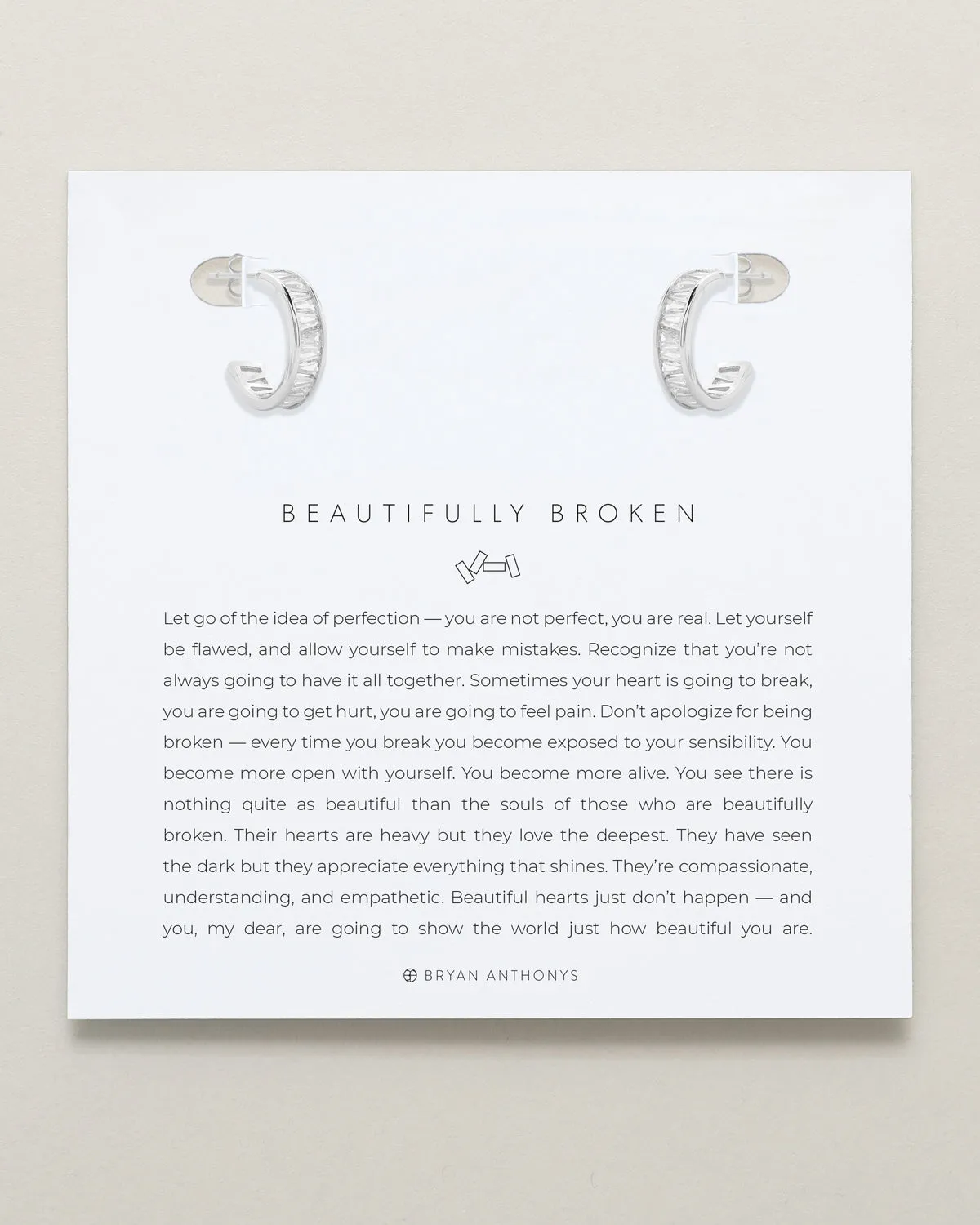 Beautifully Broken Baguette Mini Hoop Earrings