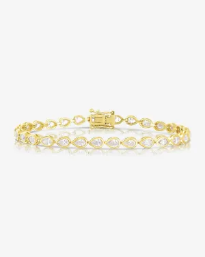 Bezel-Set Pear Diamond Tennis Bracelet