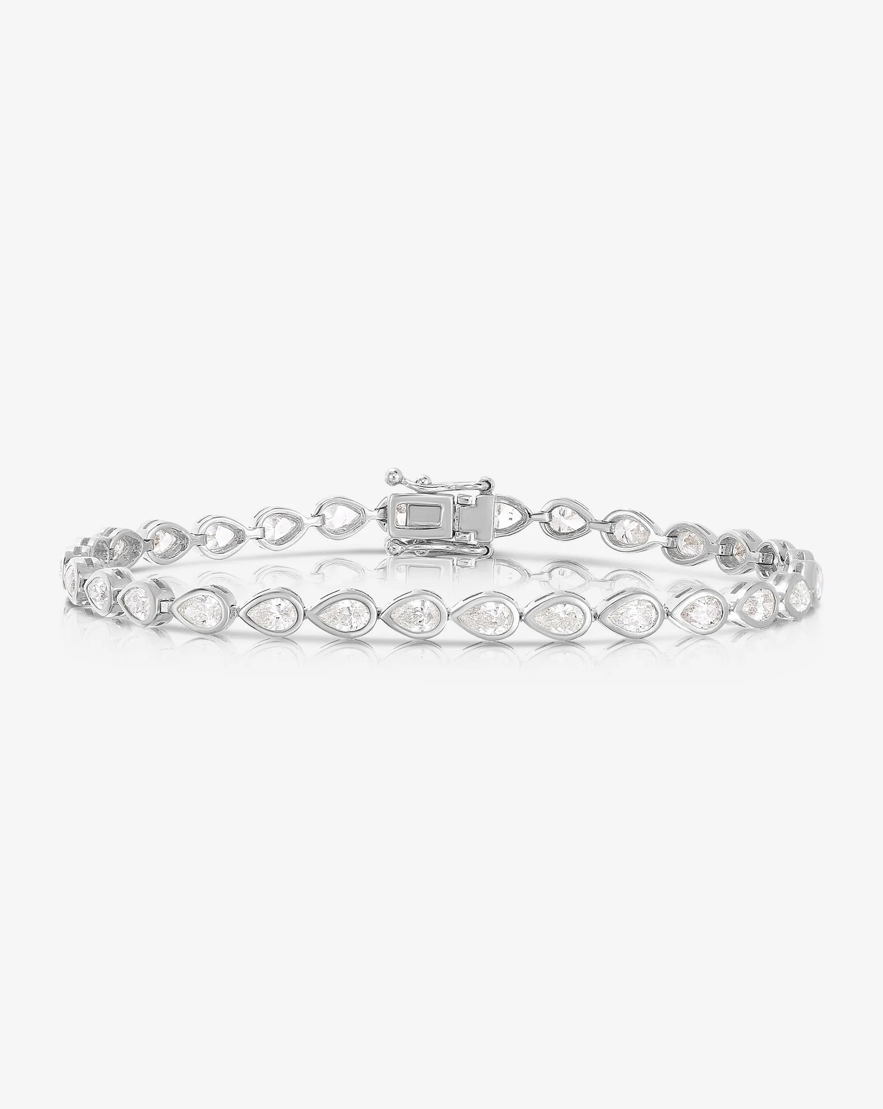 Bezel-Set Pear Diamond Tennis Bracelet