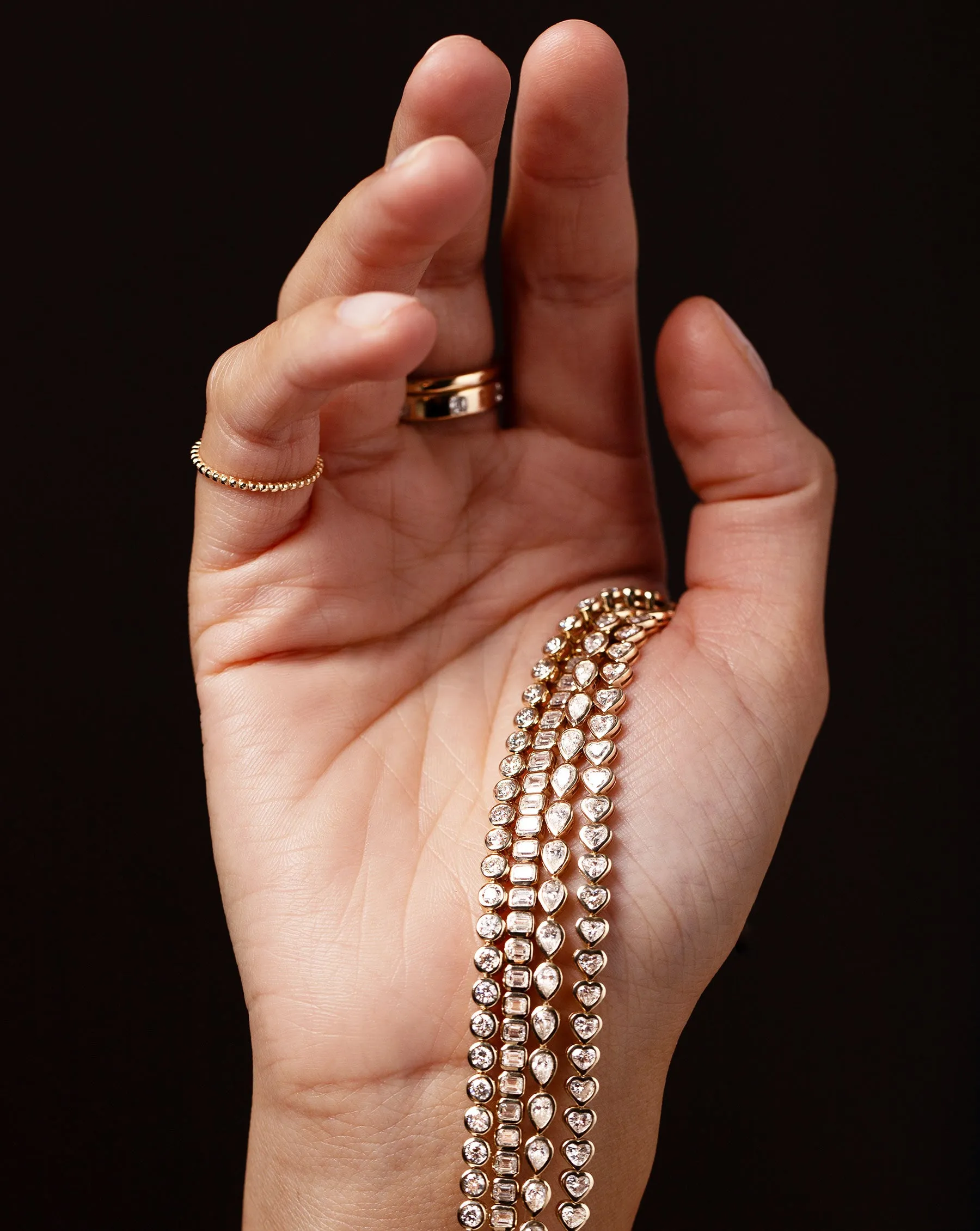 Bezel-Set Pear Diamond Tennis Bracelet