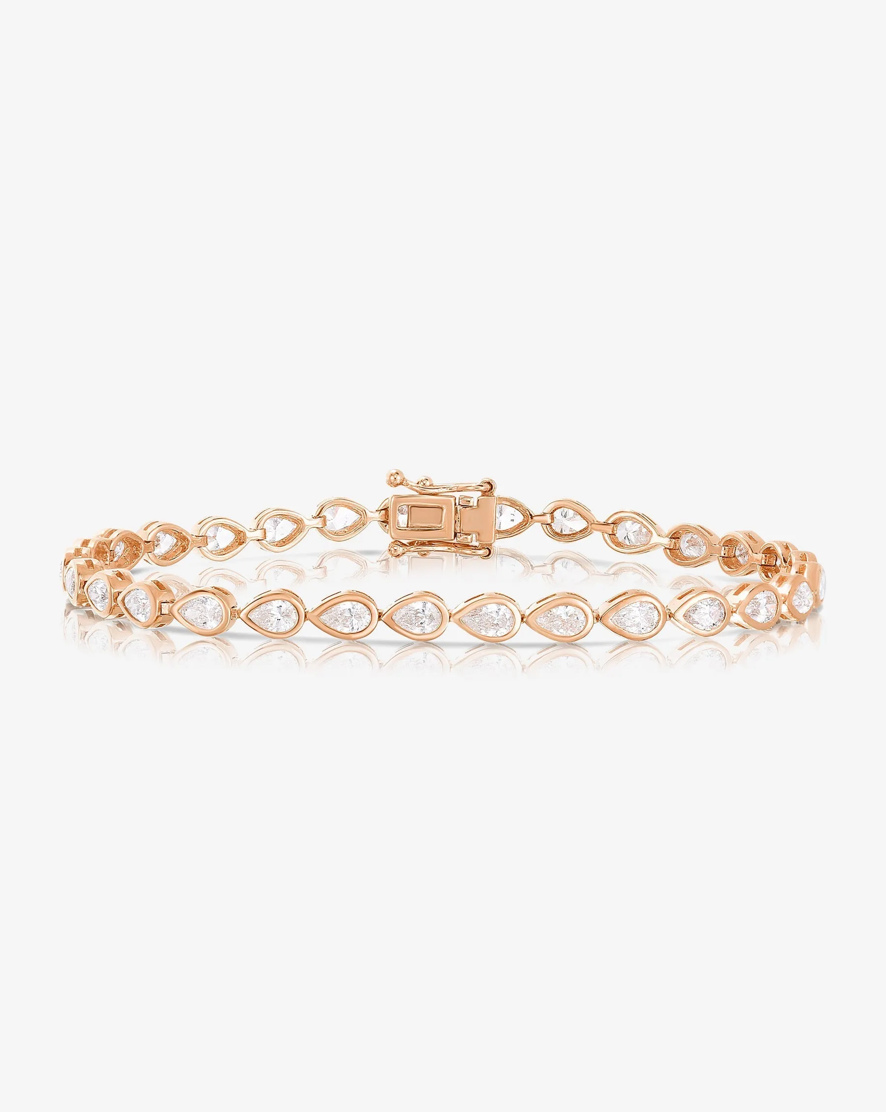Bezel-Set Pear Diamond Tennis Bracelet