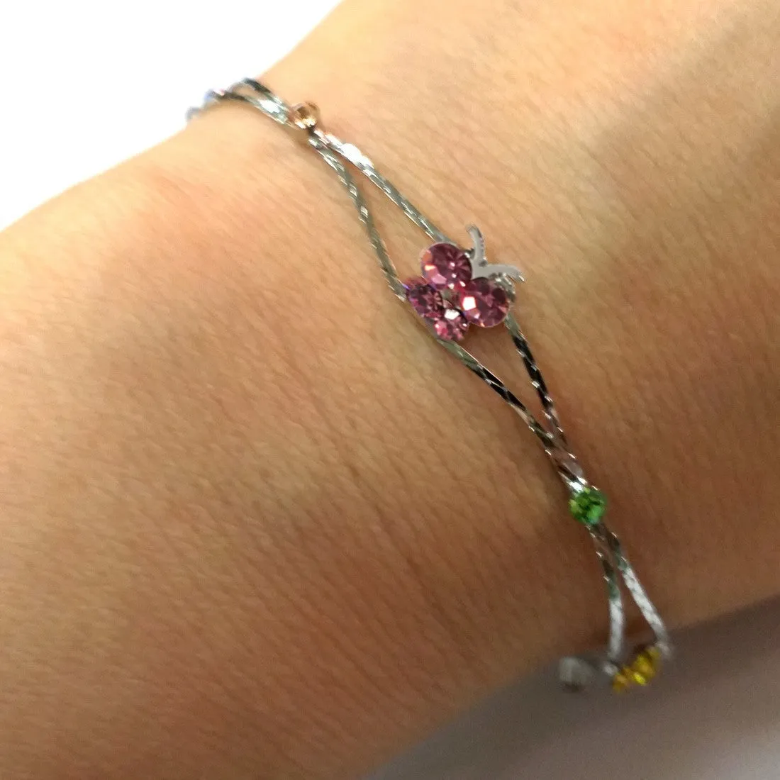 BL521A Slim Color Crystal Bracelet