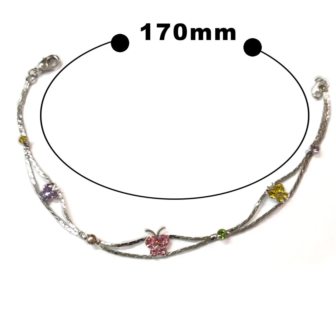 BL521A Slim Color Crystal Bracelet