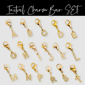 BUNDLED Initial Charm Bar Chanelle Charms  - WATERPROOF