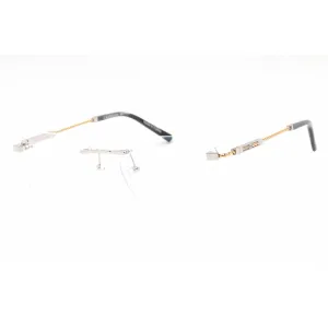 Charriol Men's Eyeglasses - Rimless Shiny Argent/Gold Titanium Frame | PC75104 C02