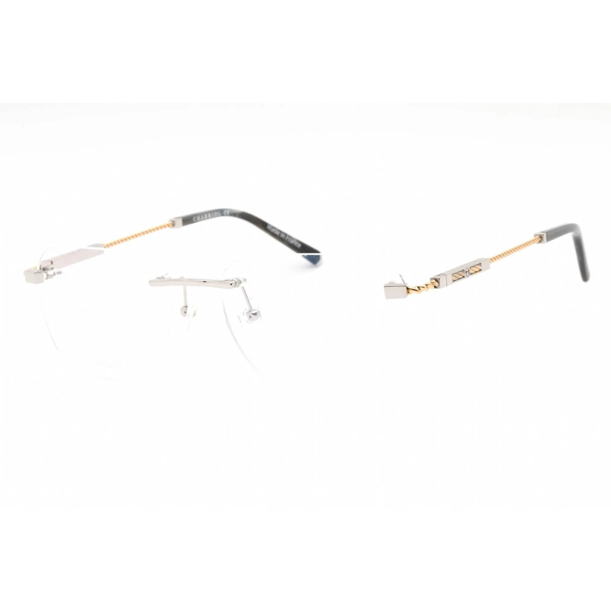 Charriol Men's Eyeglasses - Rimless Shiny Argent/Gold Titanium Frame | PC75104 C02