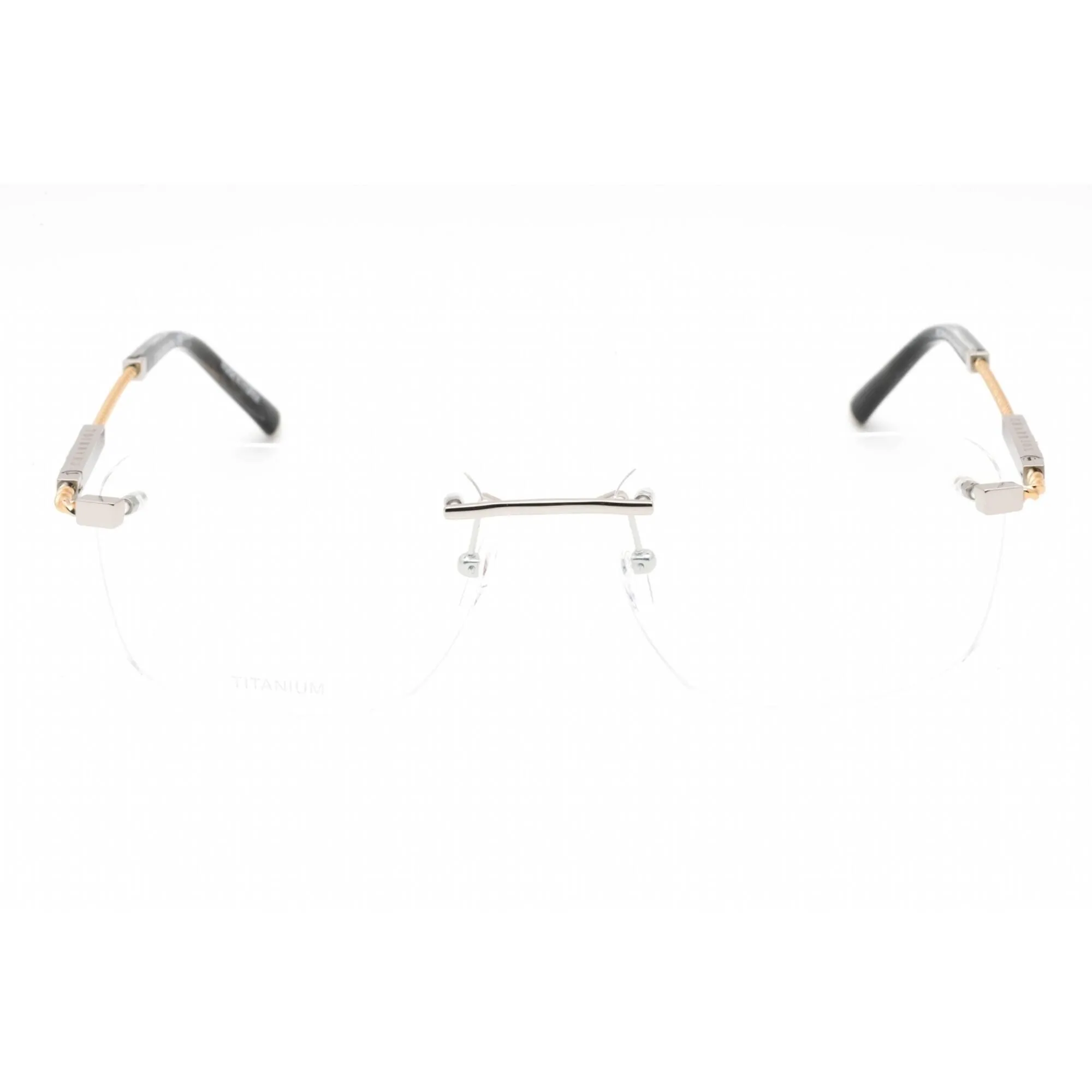 Charriol Men's Eyeglasses - Rimless Shiny Argent/Gold Titanium Frame | PC75104 C02