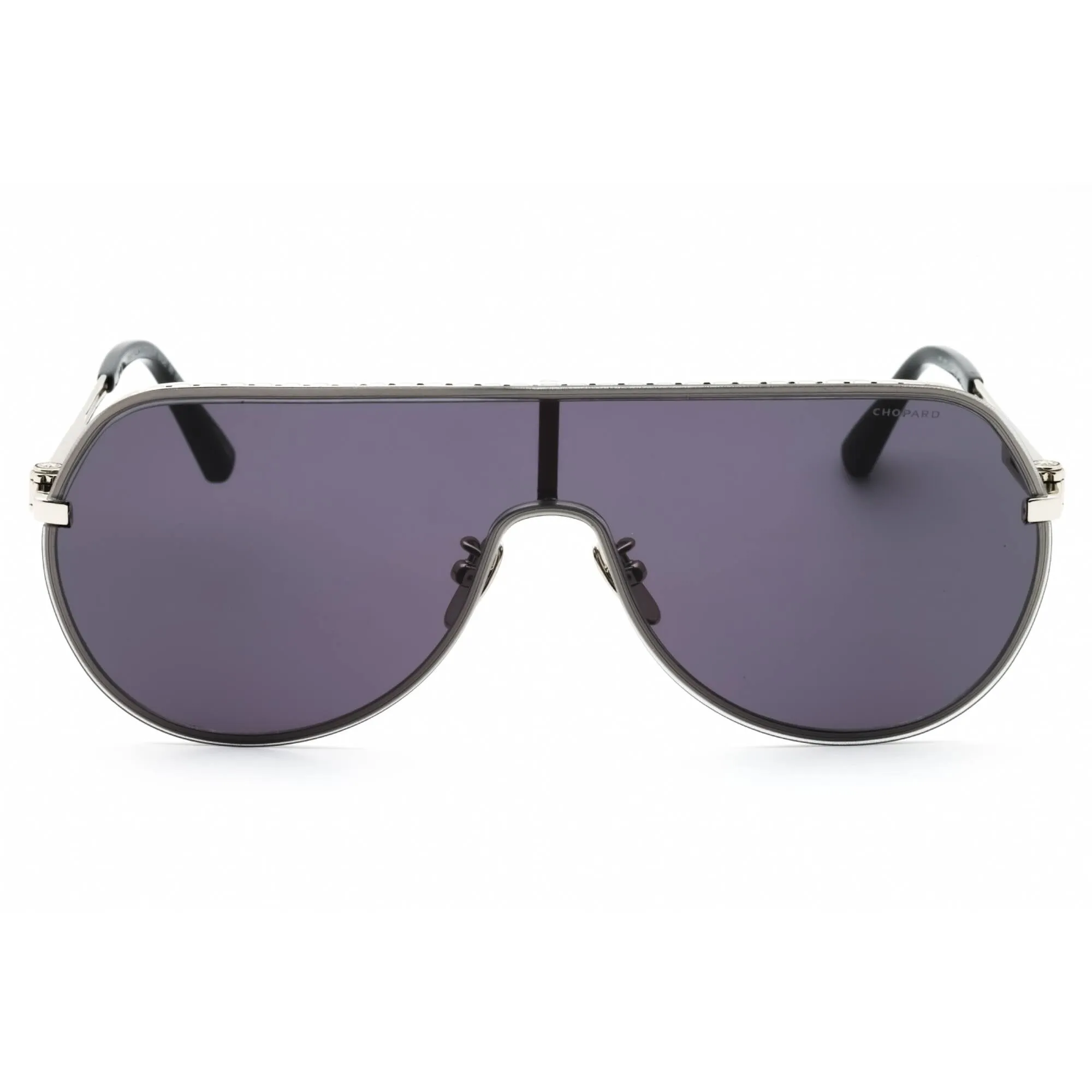 Chopard Men's Sunglasses - Shiny Palladium Metal Full Rim Shield Frame | SCHG64M 579X