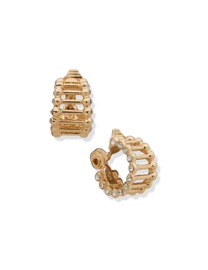 Clipped Open Ribbed Hoop Earring