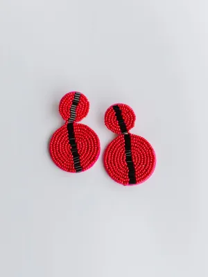 Colleen Earrings | Red   Black