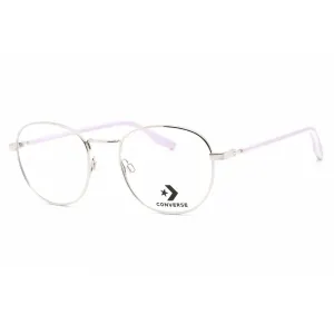 Converse Unisex Eyeglasses - Full Rim Shiny Silver Round Metal Frame | CV3015 046