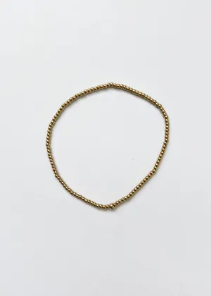 Dainty 2mm Beaded Bracelet - Gold