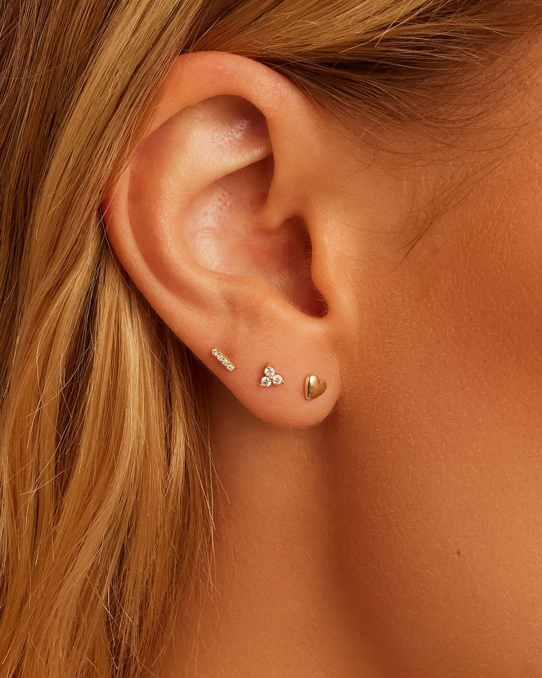 Diamond Bali Flat Back Single Stud