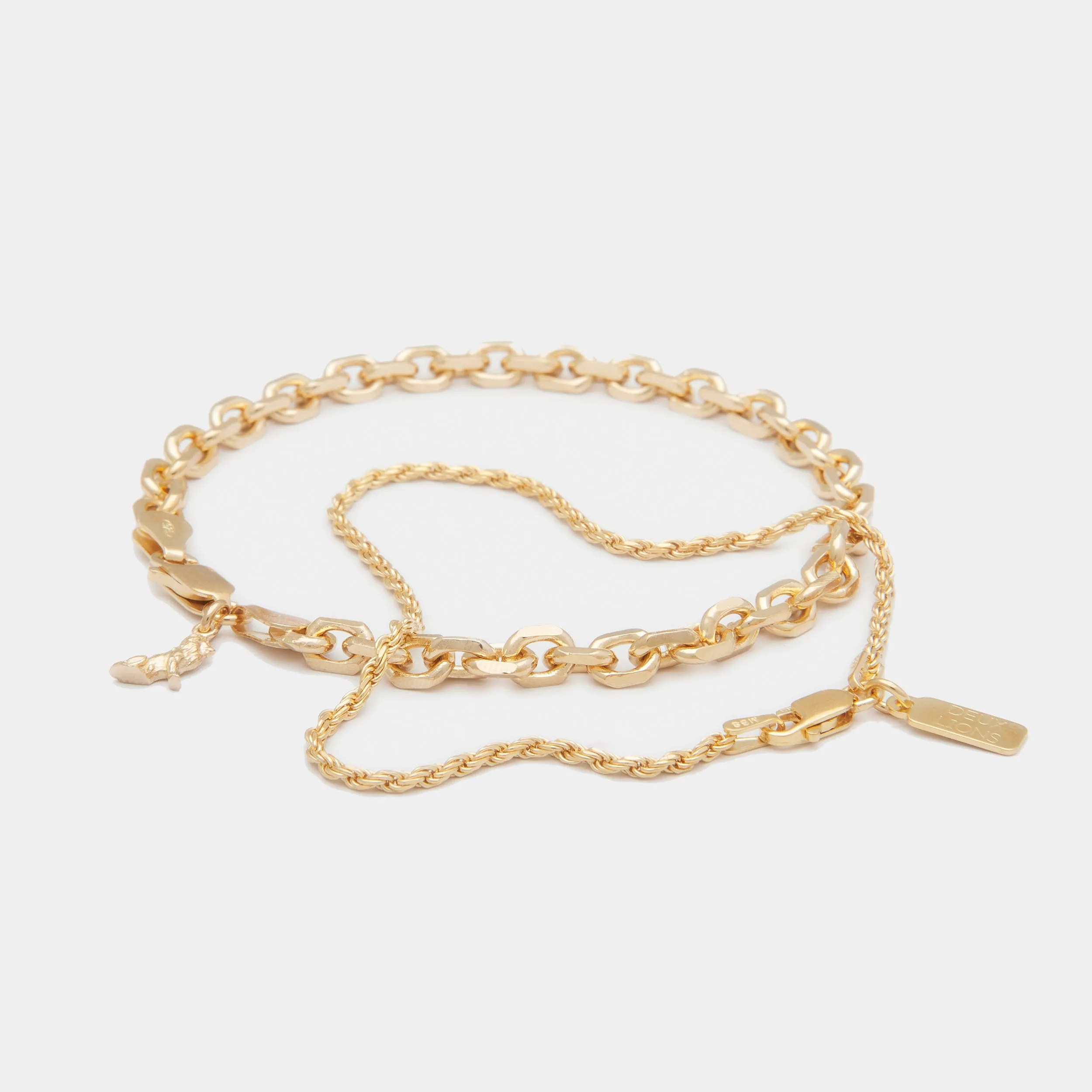 Diamond Cut Bracelet Stack in Gold for Him