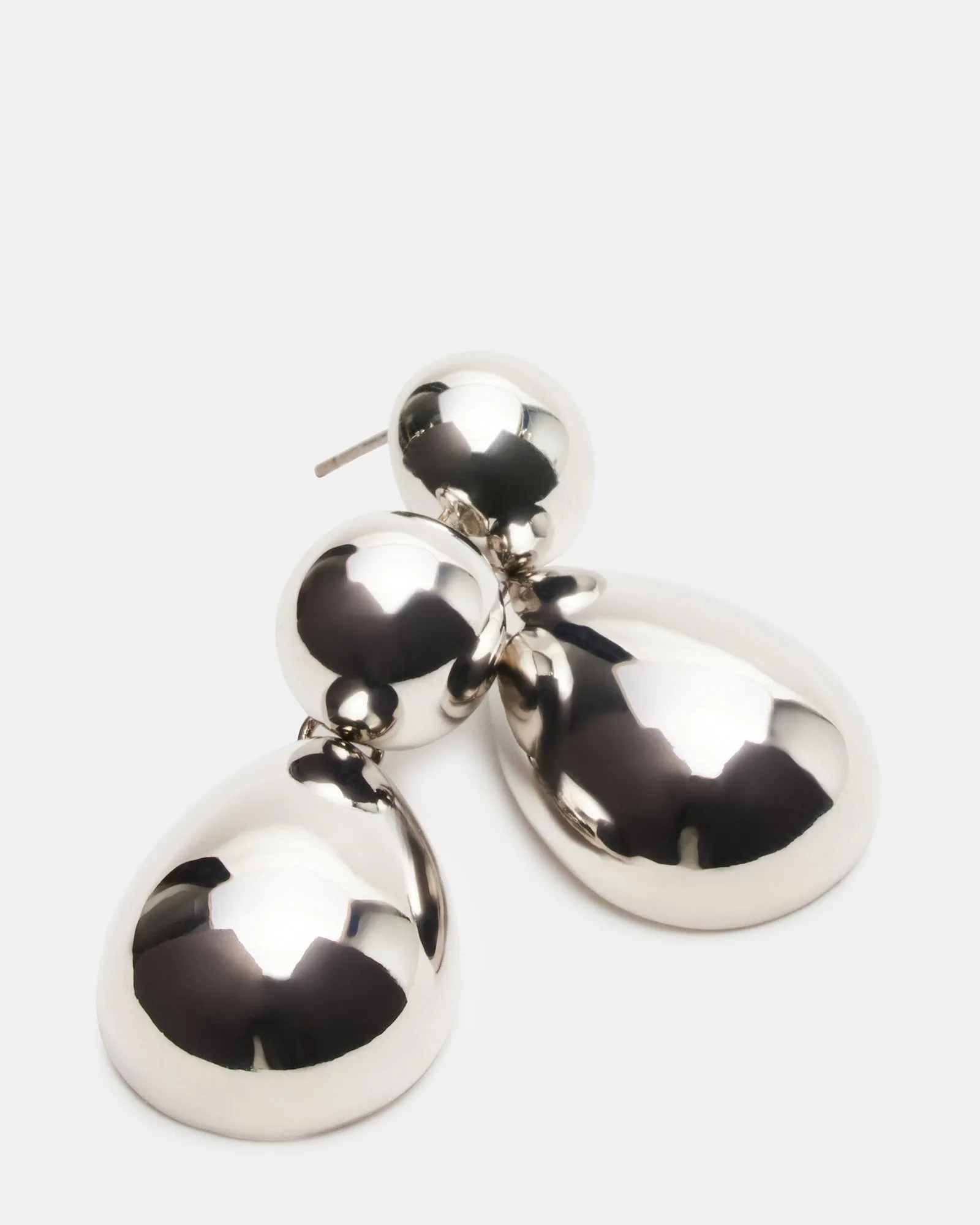 DOUBLE TEARDROP EARRINGS SILVER