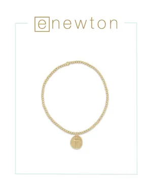 E Newton Classic Gold 2mm Bead Bracelet - Inspire Small Gold Charm