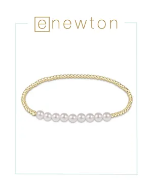 E Newton Classic Gold Beaded Bliss 2.5mm Bead Bracelet - 5mm Pearl