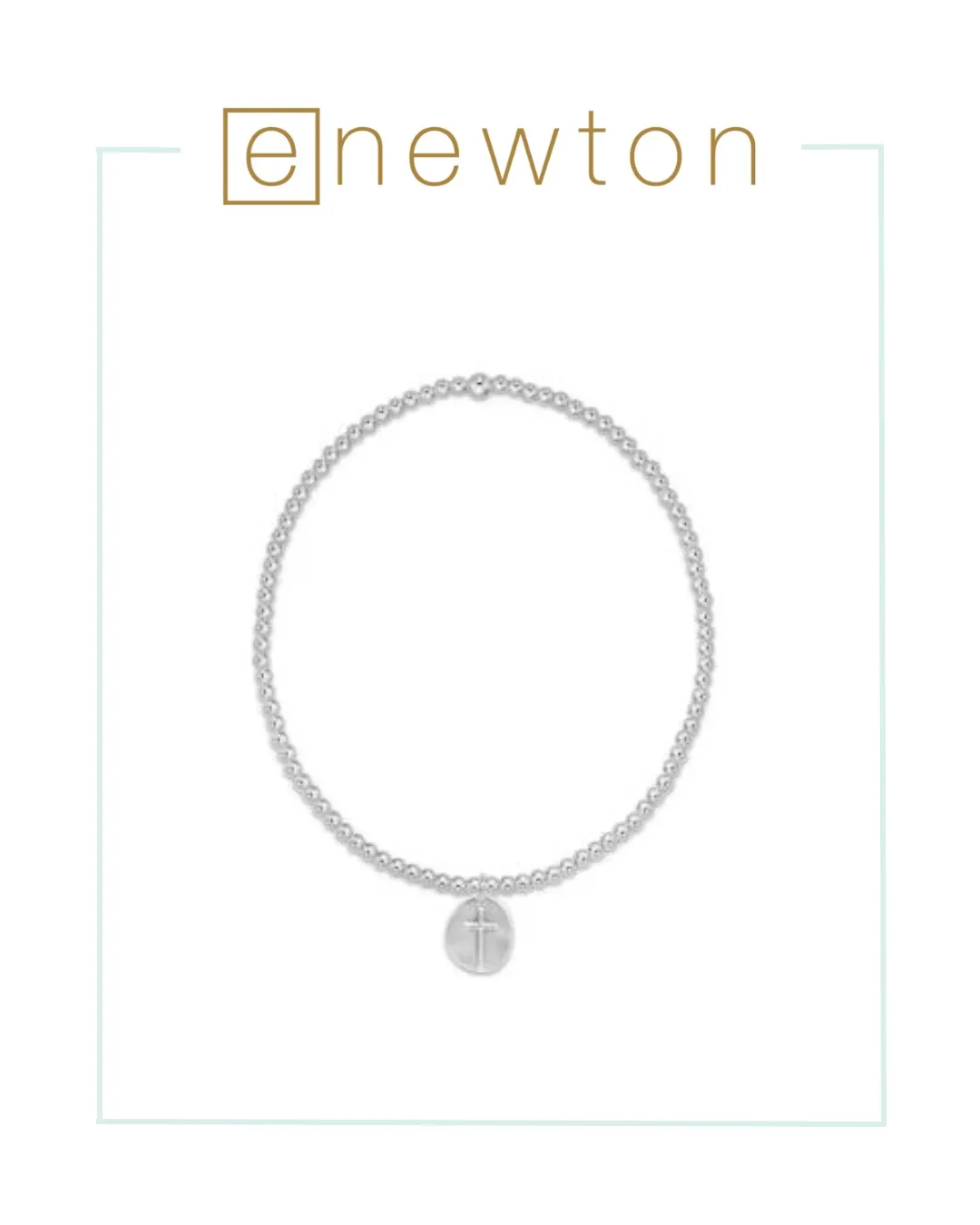 E Newton Classic Sterling 2mm Bead Bracelet - Inspire Small Sterling Charm