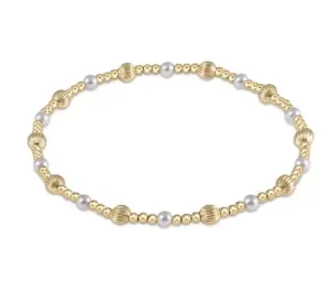 E Newton Dignity Sincerity Pattern 4mm Bead Bracelet - Pearl
