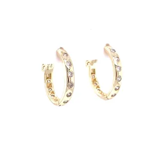 Embellished CZ Hoop Earrings