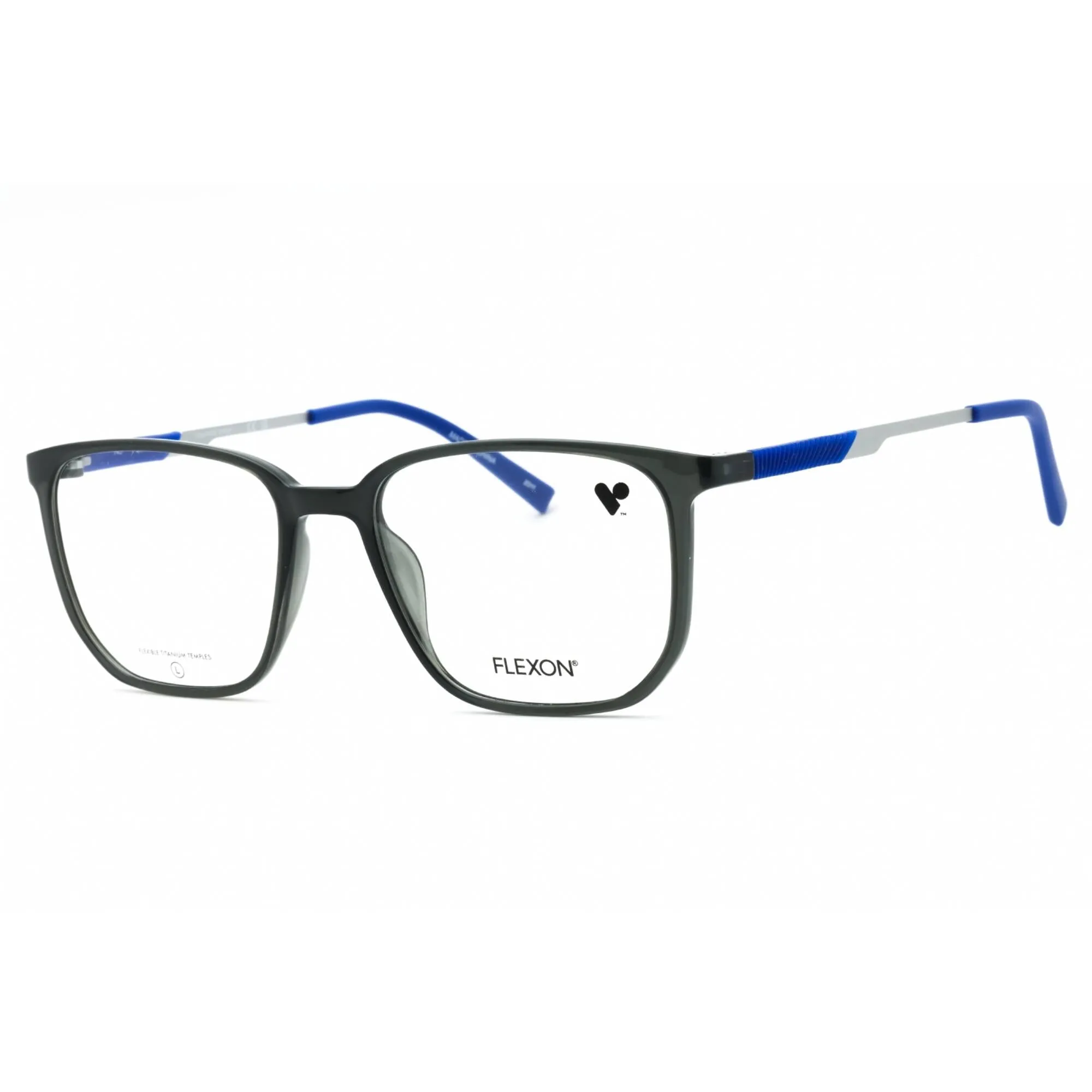 Flexon Unisex Eyeglasses - Shiny Crystal Grey Full Rim Square | FLEXON EP8022 020
