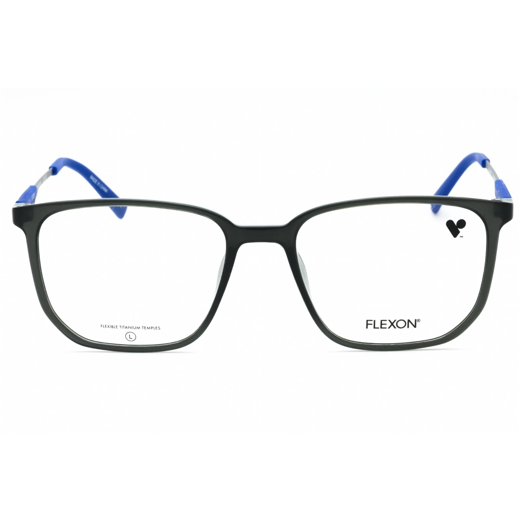 Flexon Unisex Eyeglasses - Shiny Crystal Grey Full Rim Square | FLEXON EP8022 020