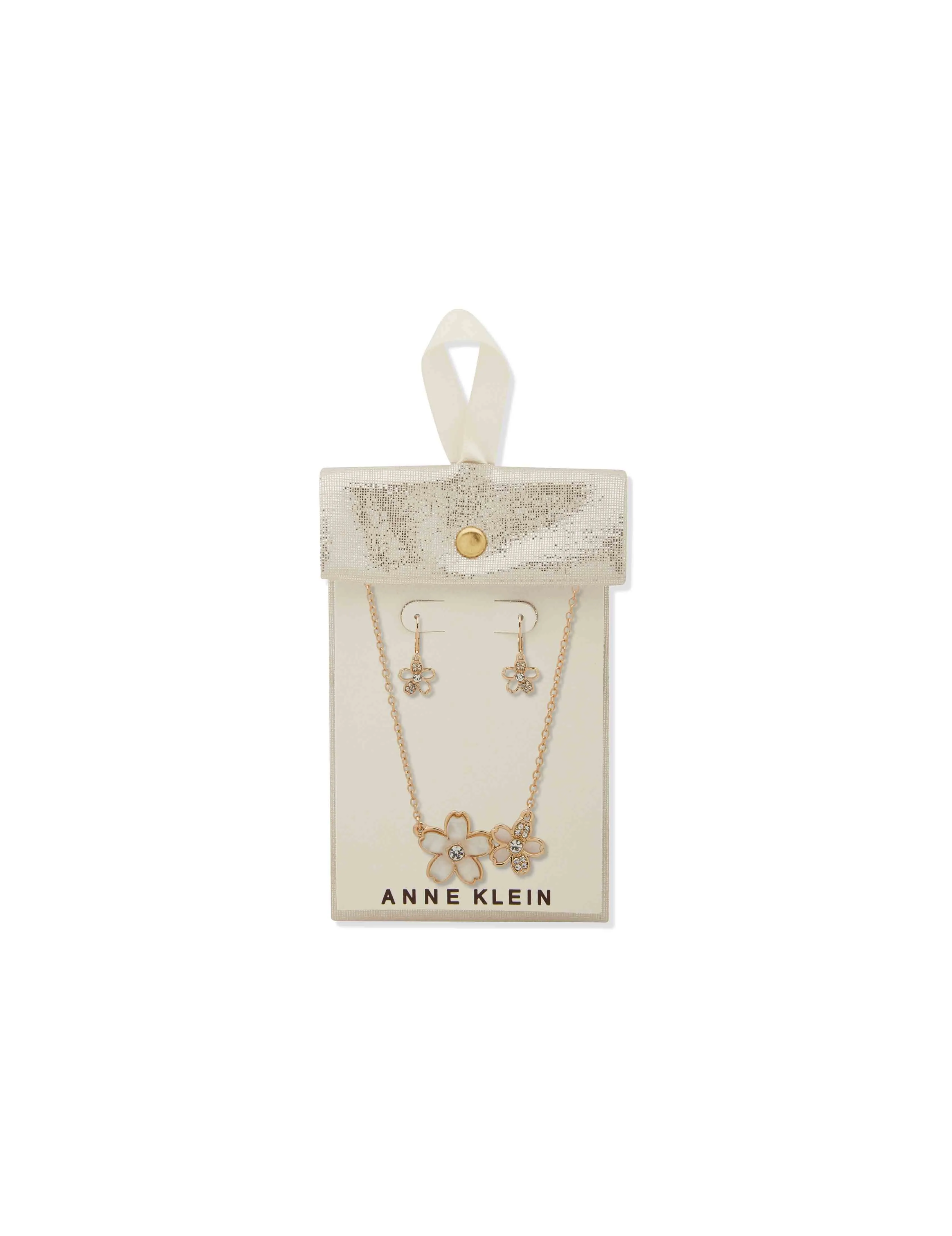 Flower Pendant Necklace Set  - Mother of Pearl